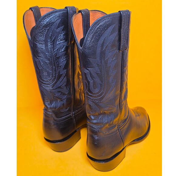 Lucchese 1883 Carson Black Lonestar Calf Leather Cowboy Boots Men 8D M1020.R4 main image 4